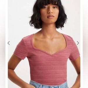Women's Ribbed Pink Top